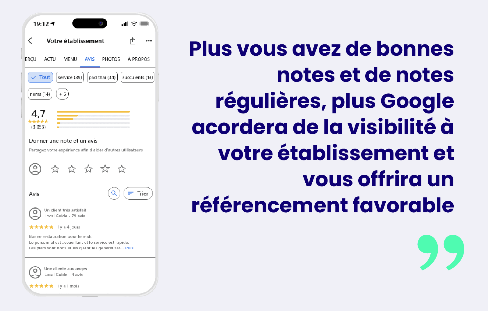 La visibilité augmente avec des avis récurrents